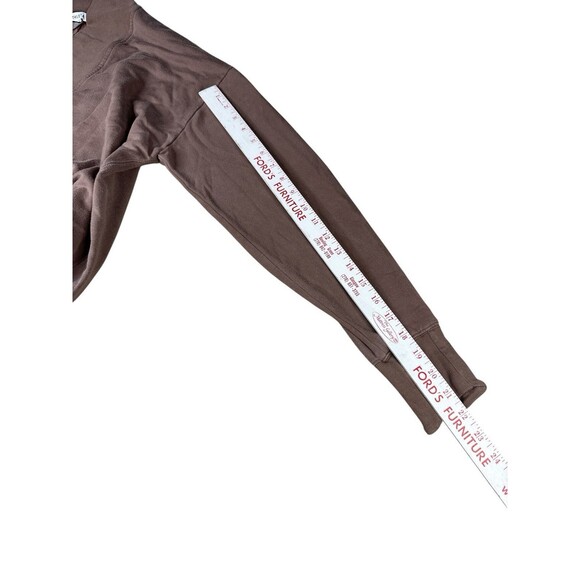 Athleta Clarity V-Neck Sweatshirt Womens Med Rustic Beige Tencel Pullover Cozy - Picture 11 of 11